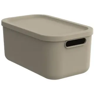 Rotho Box MIT Deckel , Cappuccino , Kunststoff , Uni , 23.5x17.7x39.5 cm , BPA-frei, Reach, DIN EN ISO 14001, DIN EN ISO 9001 , Tragegriff, Deckel abnehmbar, stapelbar, recycelbar, integrierte Durchlüftung , Ordnen & Aufbewahren, Dekoboxen & Aufbewahrungsboxen, Stapelboxen