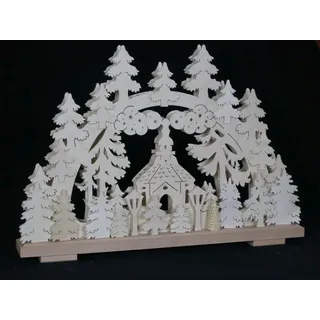 Schwibbogen el. Beleuchtet mit Seiffener Kirche b x h= 50x34cm NEU Lichterbogen
