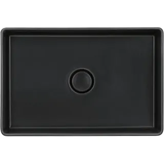 Systemceram Waschbecken , Schwarz , Keramik , 60x10.6x40 cm , Made in Germany, DIN EN ISO 50001 , Ab- und Überlaufgarnitur , Badezimmer, Waschbecken & Armaturen, Waschbecken