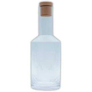 Intirilife Glaskaraffe mit goldenen Rand und Korken - 1.7 Liter Kristall Krug Karaffe für Wasser Eistee Wein Saft