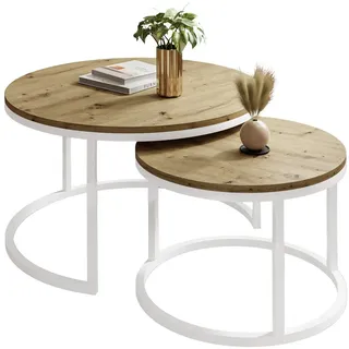 lookway CIRI 2in1 Weiß Eiche 80 x 80 x 48 cm