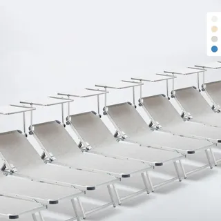 20er Set Nettuno Aluminium Sonnenliegen mit verstellbarem Sonnendach - Grau - Grau
