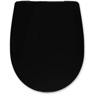 Hamberger WC-Sitz "Passat" (Toilettensitz mit SoftClose, Farbe schwarz lack, Scharnier Edelstahl C0202Y) 526817
