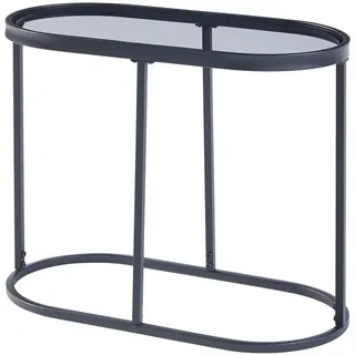 [en.casa] Beistelltisch Luleå mit Glasplatte Schwarz [en.casa]