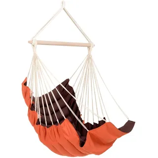 AMAZONAS Extra bequemer Hängesessel California Terracotta weich gepolstert Stablänge 110 cm bis 150 kg zweifarbig Orange/Braun