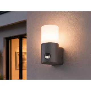 Moderne LED Wandlampe für draußen Fassadenleuchten mit Bewegungsmelder Anthrazit - Grau