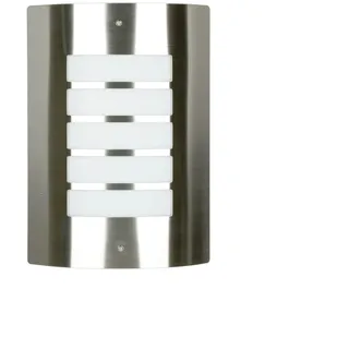 Licht-Erlebnisse Wandleuchte Outdoor Edelstahl in Silber IP44 Fassade Haus H:31 cm E27 blendarm Moderne Außenwandlampe Garten Terrasse LYNMARK