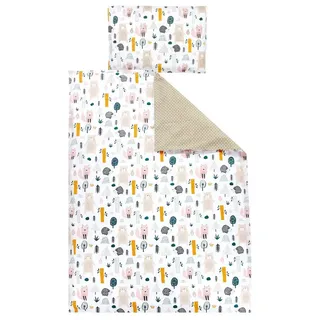 TupTam Kinder Bettwäsche Gemustert 2-Teilig Wendebettwäsche, Farbe: Waldtiere, Größe: 135x100 cm