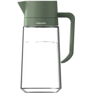 Fiskars Urban Plant Care Gießkanne aus Glas, 0,5l, Stilvolles Design für Zimmerpflanzen, Ergonomischer Griff, Höhe 19,9 cm, Glas, Olivgrün, 1080775
