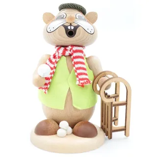 Kuhnert - Echt Erzgebirge Hamster Räuchermann,-figur,-männchen 18cm - Rodler