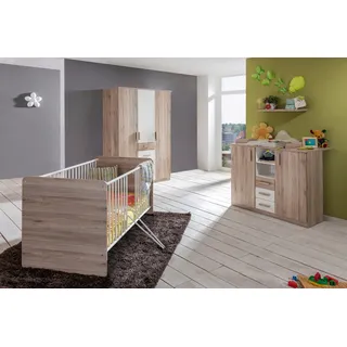 WIMEX »Bergamo« Set, 3 Stk. tlg. Bett + Wickelkommode + 3 trg. Schrank,