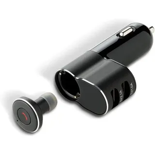 CARTREND 10292 USB-Ladestecker mit Bluetooth Headset, schwarz