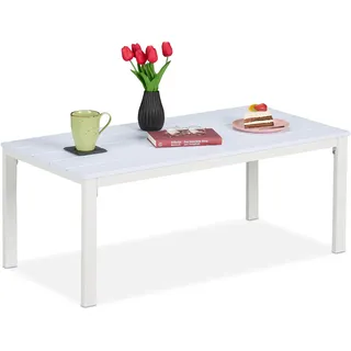 Relaxdays Gartentisch 48 x 98 x 39 cm Weiß