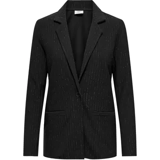 JACQUELINE de YONG JDY Damen Jacke Blazer JDYMary Lurex Sakko mit Glitzer-Nadelstreifen 15333728 Black Silver Pinstripe M