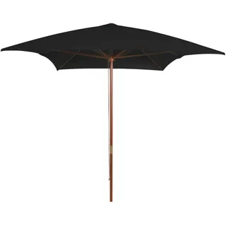 Vidaxl Parasol mit Holzstange 200x300 cm schwarz - Schwarz