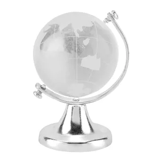 Mini Kristall Globus 6.5 x 4 cm, Globus Glaskugel Dekoration, Weltkarte Kristallkugel Desktop Ornament Sphere Home Office Geschenk
