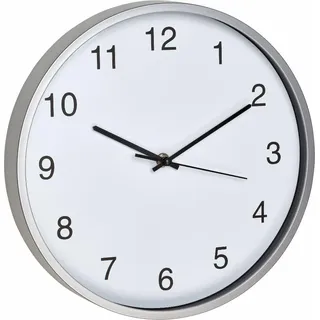 TFA-Dostmann Analoge Wanduhr grün/weiß, Wand, Mechanische Uhr, Rund, Silber, Weiß, Kunststoff, Glas - Weiß
