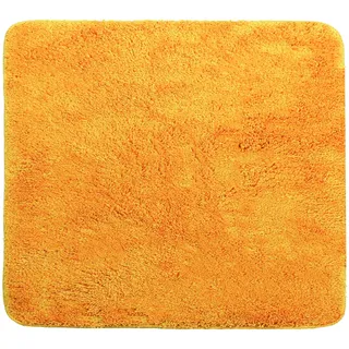 Brandsseller Badezimmerteppich 50x50 cm Badvorleger Badematte Badteppich quadratisch Chenille rutschfest saugstark maschinenwaschbar - Orange