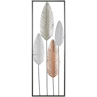 Beliani Wandobjekt Blatt NIOBIUM Metall, 90 cm Silber,