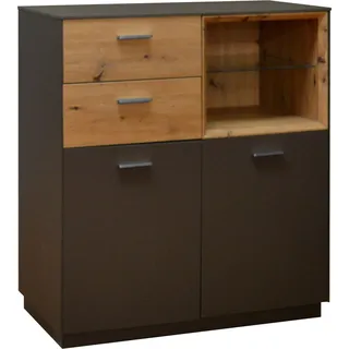 Mäusbacher Kommode "Frame", braun (lava matt, asteichefarben), B:99cm H:110cm T:41cm, Sideboards, Kommode, Breite 99 cm