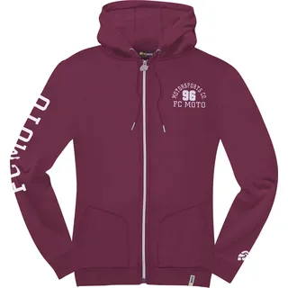 FC-Moto Moto-H Damen Zip Hoodie, burgunderrot, S - Rot