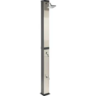 BELIANI Outdoor Mischbatterie-Set Schwarz Kunststoff und Edelstahl mit Regenfunktion Solarbetrieben Modern Garden - Schwarz, Silber