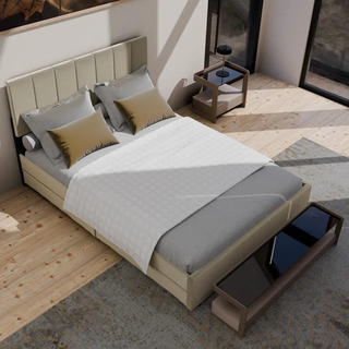 Juskys Gewichtsdecke Anti Stress Bettdecke 135x200 cm 7 kg , Weiß , Textil , 135x200 cm , Heimtextilien, Kopfpolster & Bettdecken, Bettdecken