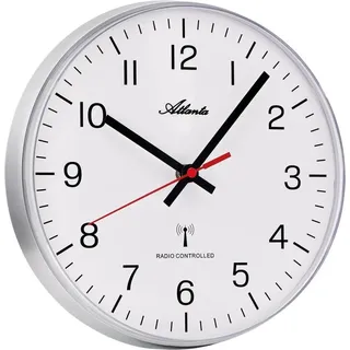 Atlanta 4532/19 Funk-Wanduhr, Silber, aus Kunststoff, modern, gut ablesbar - Silber