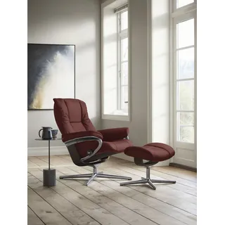 Stressless® »Mayfair« Set, Relaxsessel mit Hocker, mit Hocker, mit Cross Base, Größe S, M & L, Holzakzent Wenge rot