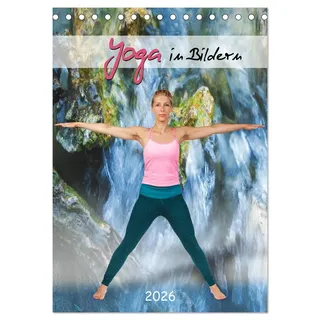 Yoga in Bildern (Tischkalender 2026 DIN A5 hoch), CALVENDO Monatskalender: Yogastellungen isoliert auf Weiß mit Schatten (CALVENDO Gesundheit)