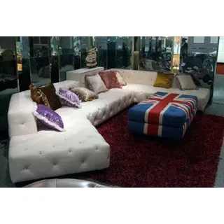 Designer Chesterfield Ecksofa Luxus Couch Polster Ledersofa Wohnlandschaft Sofa