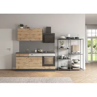 kochstation Küchenzeile KS-Riesa 180 cm grau