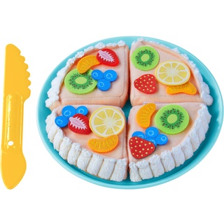 HABA 306438 - Spielset Obstkuchen, Zubehör für Kinderküche und Kaufladen, 22-teilig