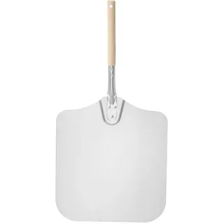 HENDI Pizzaschaufel Größe 30 x 30 cm Aluminium/Holz/Grau
