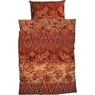 Casatex Suzani Blütendesign Orange 135 x 200 cm + 2 x 80 x 80 cm