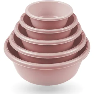 ProHome Rührschüssel im ( 5er Set, Teigschüsseln, 5er-pack Kunststoff Mixing Bowl Set ( 0,7L - 6L ), Stapelbare Salatschüssel Servierschalen für Küche
