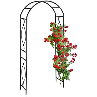 Relaxdays Rosenbogen 100 x 40 cm Schwarz