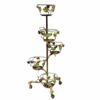 Blumenständer Übertopf Pflanze-Halter A 5 Plätze Hoch Schmiedeeisen Bunt Möbel