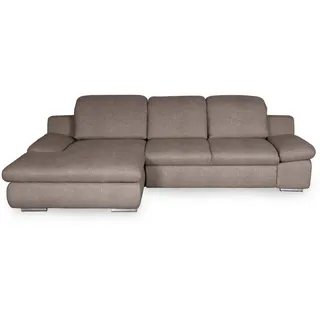 Livetastic Ecksofa , Taupe , Textil , Ottomane links, L-Form , 286x165 cm , Made in Eu , seitenverkehrt erhältlich, Hocker erhältlich, Rücken echt, Armteil links, Armteil rechts , Wohnzimmer, Sofas & Couches, Wohnlandschaften, Ecksofas