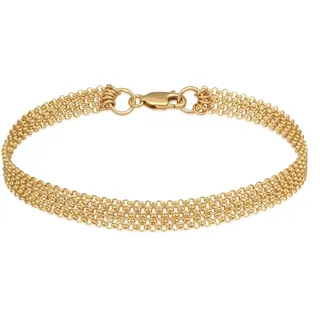 Armkette ELLI "Armband Breit Glieder Basic Silber 925" Gr. 180, gold, Armbänder, Damen, 180, Silber 925 (Sterlingsilber), Armkette