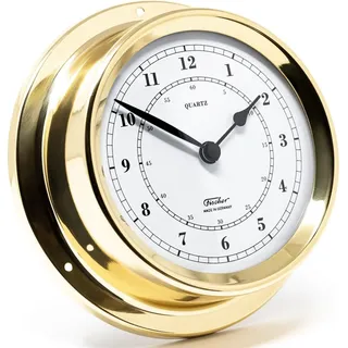 Fischer - 1508U-45 - Schiffsuhr 125 mm - Gold, Weiß