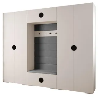 Abiks Möbel Garderoben-Set 236,7/300/47 , Metall , Nachbildung , 18 Fächer , 300x236.7x47 cm , Garderobe, Garderoben-Sets & Garderoben-Serien, Garderoben-Sets