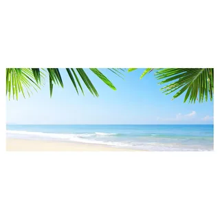 Tulup® Küchenrückwand Spritzschutz aus Glas -125x50 -Spritzschutz auf gehärtetes Glas Deko Landschaften Tropischer Strand