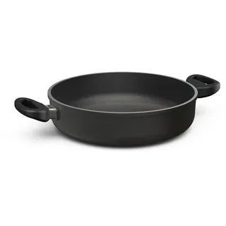 Hoffmann Schmorpfanne 32 cm Induktion, Antihaft, ohne Deckel, Aluguss, hoher Rand, mit 2 Griffen, alle Herdarten, backofenfest, wiederbeschichtbar, spülmaschinenfest - Pfanne, Bratpfanne, Bräter