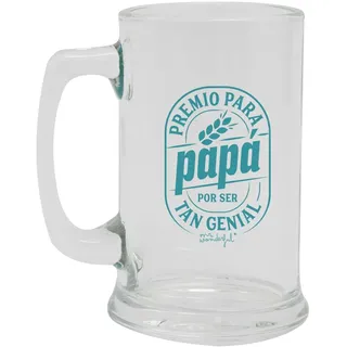 Mr. Wonderful - Papa Award für so cool - Bierkrug aus Glas - 43 cl - Zylindrisch - Mikrowellen- und spülmaschinenfest