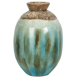 Alexandra House Living Vase, Blau, Braun, Terrakotta, 22 x 35 x 22 cm