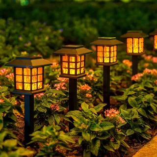 GIGALUMI Solarlampen für Außen, 12 Stück Solarleuchten für Außen,Solar Fackel Gartenfackeln,Wasserdichte Solarlampen für Weihnachten,Garten,Landschaft, Hof, Patio