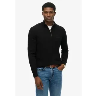 Superdry für Herren. M6110688A Schwarzer Wollpullover (XL), Lässig, Wolle