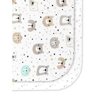 FlyIdeas 2-teiliges Spannbettlaken-Set für Kinderwagen, Stubenwagen & Moseskörbe 75x35 cm – 100% Baumwolle, Weich & Atmungsaktiv – Perfekt für ovale Matratzen