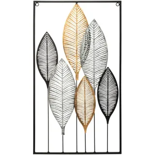 Atmosphera Wanddekoration Blätter 37 x 65 cm Mehrfarbig
